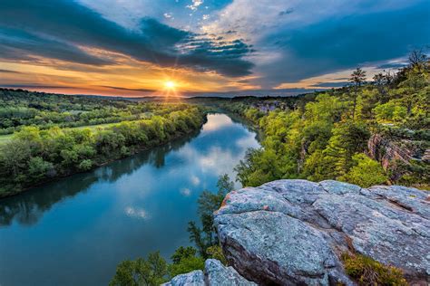 Sunrise At Calico Rock On The White River In Arkansas Calico Rock