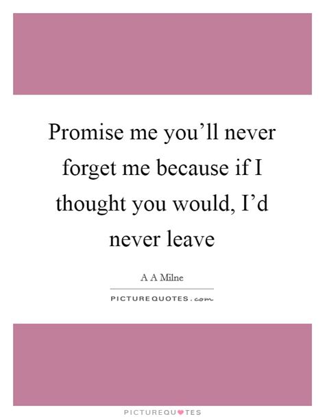 Promise Me Youll Never Forget Me Because If I Thought You Picture