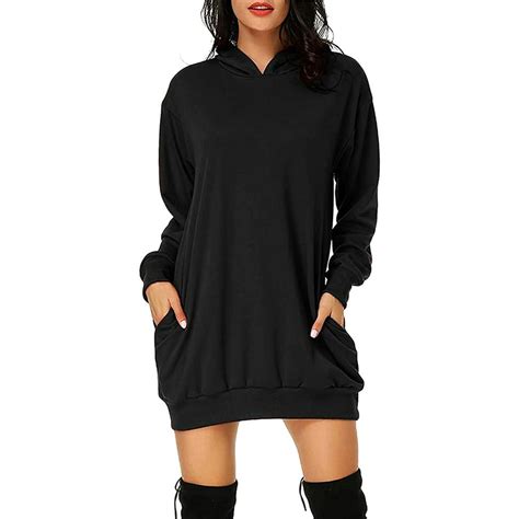 Ukap Hoodies Dress For Women Autumn Casual Long Hoodies Sweatshirt