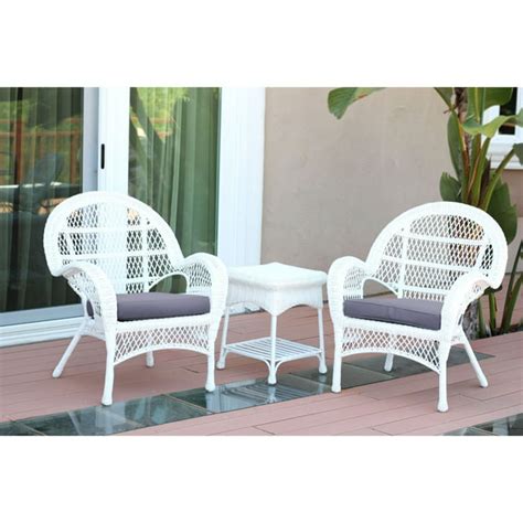 3 Piece White Contemporary Outdoor Furniture Patio Conversation Set