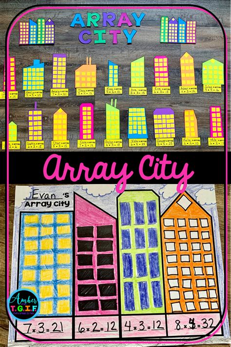 Multiplication Arrays Array City Math Craft Activities 3rd Grade