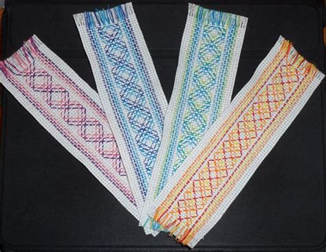 Bookmarks Done In Swedishhuck Weaving On Aida Cloth A Sort Of Pseudo