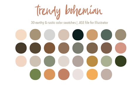 Trendy Bohemian Color Palette Graphic By Jennadesigns · Creative Fabrica