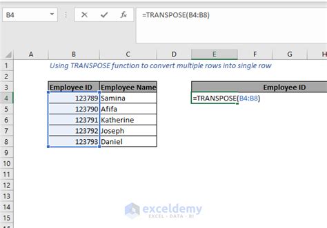 How To Convert Multiple Rows To Single Row In Excel Easiest 5 Methods
