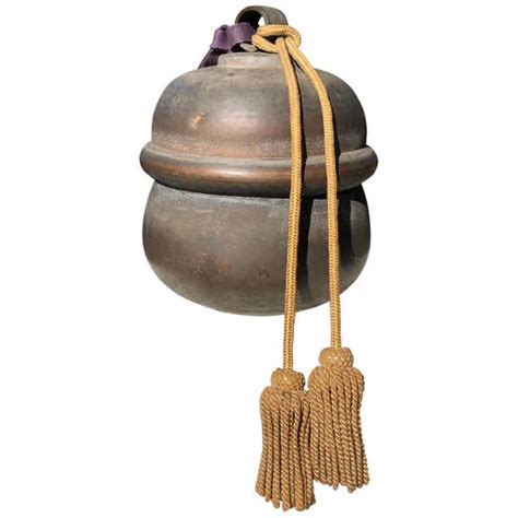 Japanese Antique Bold Sound Shinto Suzu Temple Bell Tassels At 1stdibs