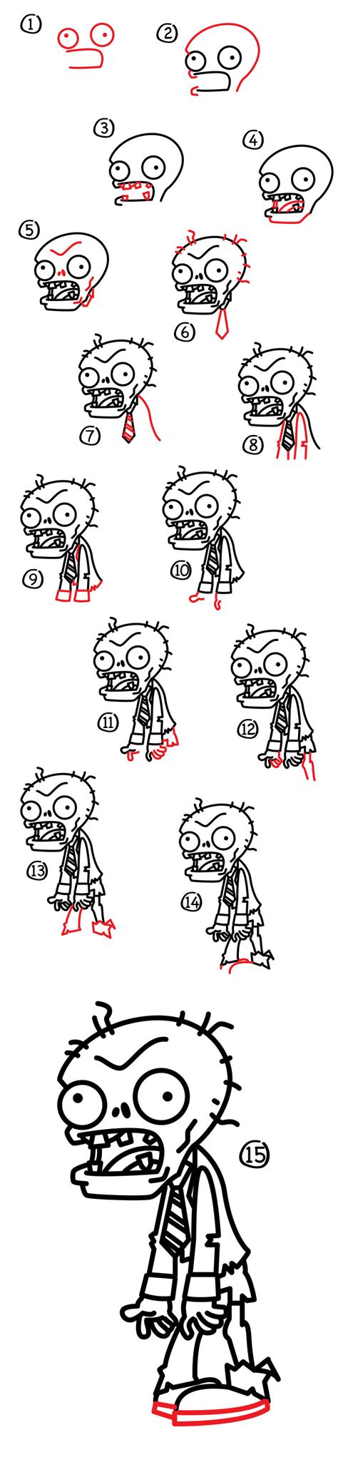 How To Draw A Zombie From Plants Vs Zombies