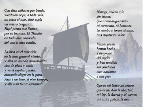 En el mismo sentido, fondo o contenido, se refiere a elementos como: Canción del Pirata- Jose de Espronceda | Romanticismo y Realismo | Pinterest | Biografía ...