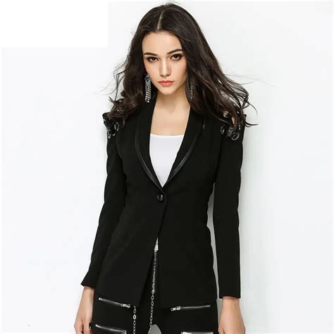 women blazer jacket 2017 office suits bandage hollow black cape blazers women s elegant coats
