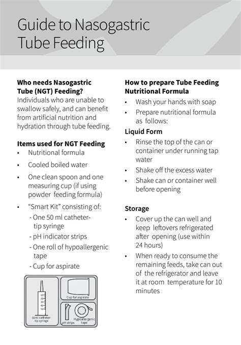 Guide To Nasogastric Tube Feeding By Yishun Health Issuu