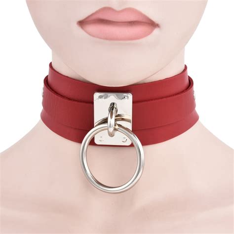 New Fashion Sexy Punk Gothic Wide PU Leather O Ring Collar Choker