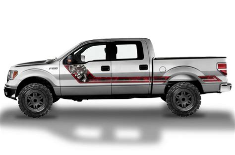 Ford F 150 Rally Stripes With Skull Racerx Customs Auto Graphics