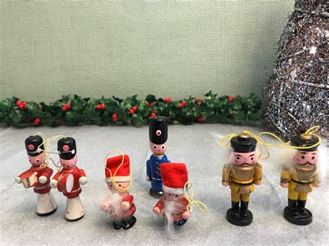 Vintage Wooden Christmas Nutcracker Soldier Santa Miniatures Little