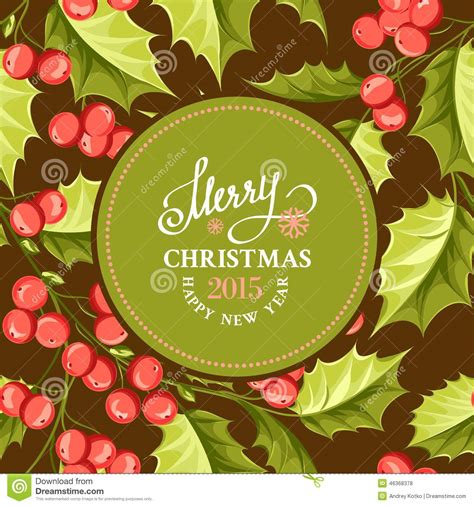 Christmas Mistletoe Card Stock Vector Illustration Of Celebration