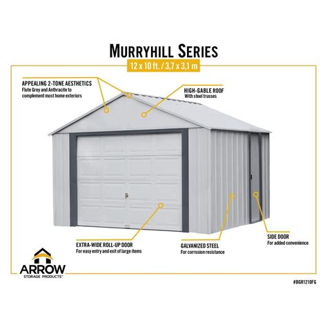 Arrow Murryhill 12 Ft Wide Garage Steel Storage Building Prefab S
