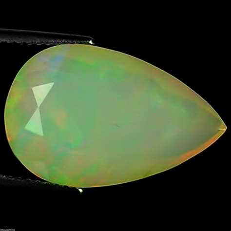 748 Ct Natural Ethiopian Faceted Opal Gemstone Multi Color Pear Cut