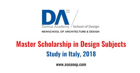 First degree programmes offered under this scholarship. Domus Academy Scholarships for Masters Degree Starting in ...