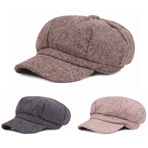 Men Vintage Cotton Wool Gatsby Newsboy Hat Cabbie Driver Cap Peaky Flat