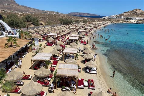 Agia Anna Beach Bar And Restaurant In Mykonos Island Agia Anna Beach