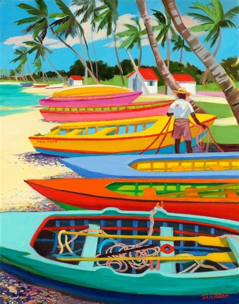 Vacationquenalbertini Boatyard By Shari Erickson Caribbean Art