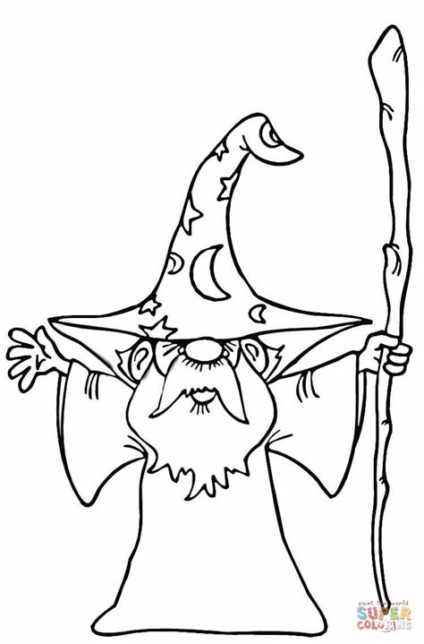 Old wizard coloring page | Free Printable Coloring Pages