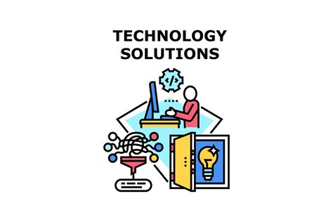 Technology Solutions Icon Vector Illustration By Vectorwin Thehungryjpeg