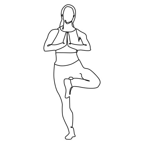 Exercise Yoga Poses Vector Png Images Yoga Girl Continuous Line