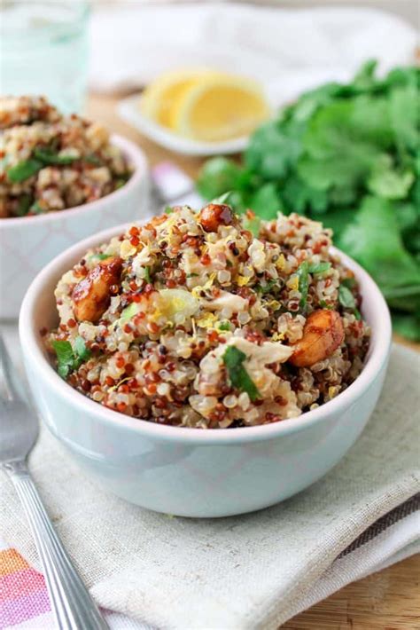 Tear the ginger and squeeze the garlic. Honey Lemon Quinoa Chicken Salad - Gluten Free