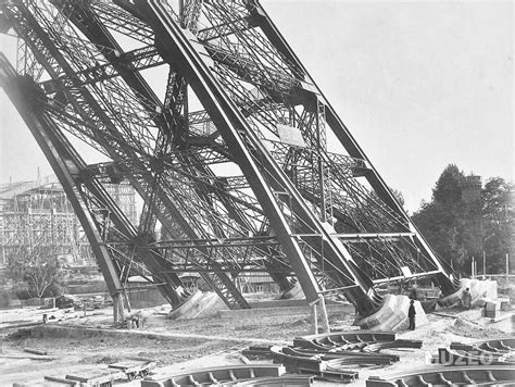 Base Of The Eiffel Tower Under Construction In September 1888 R