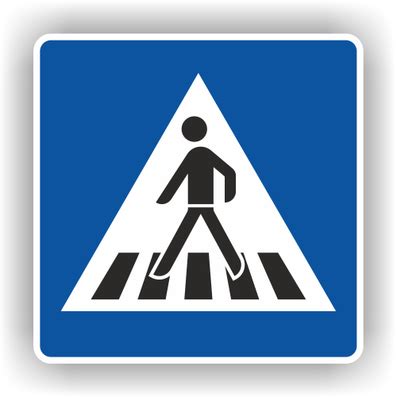 Entweder ein seil zum aufhängen hineinkleben oder einen stab, zum hinstellen. Verkehrsschilder: Fußgängerüberweg - Aufstellung rechts