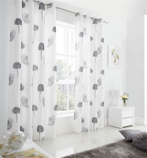 Lined Voile Eyelet Curtains Ready Made Curtain Pairs Red Silver Green