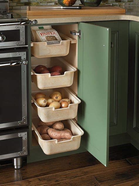 In this traditional kitchen you can see a set of wire shelves, some installed inside the cabinet, under the counter, and. 35 Kitchen Storage Solutions That Will Kick Your Kitchen ...