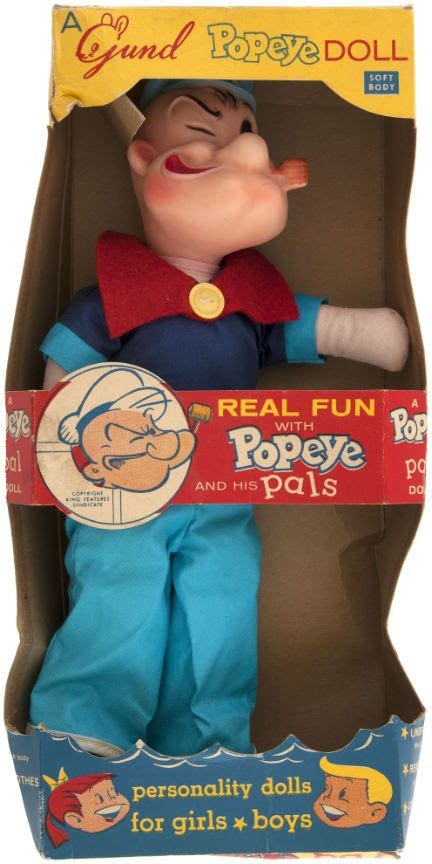 Popeye Doll 1960s By Gund Vintage Cartoon Vintage Toys Popeye