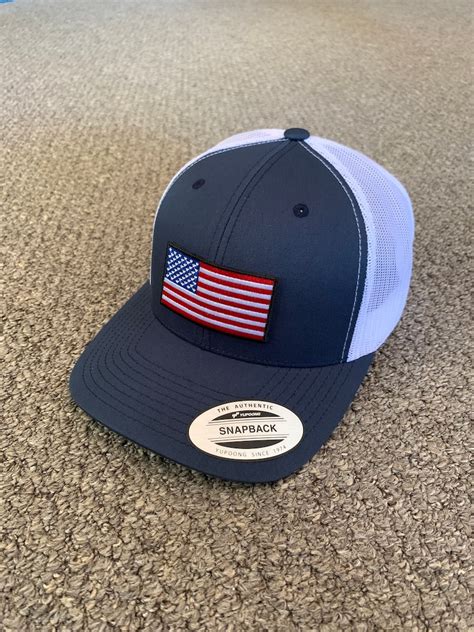 American Flag Trucker Hat Usa Mesh Snapback Cap Hecho A Mano Etsy España