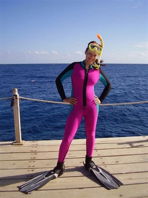 Scuba Diver Girls Womens Wetsuit Snorkel Mask Diving Suit Swimming