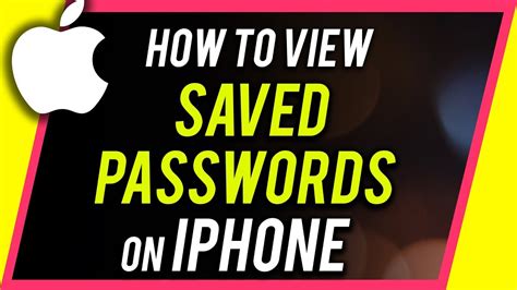 How To See Saved Passwords On Iphone Youtube