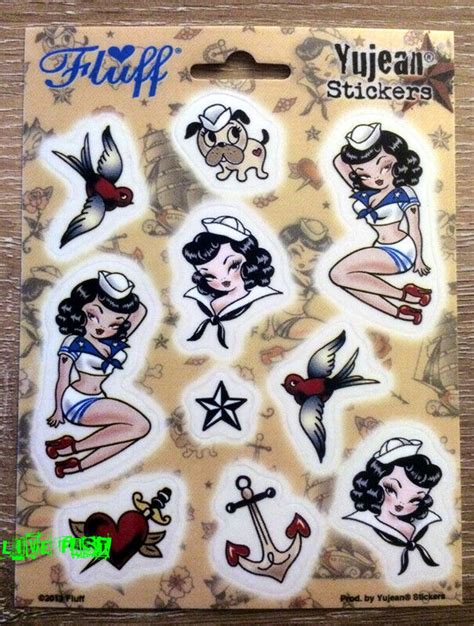 Suzy Sailor Sexy Girl Decal Sticker Set By Fluff 1950s Mid Century Tattoo Art Decals And Stickers