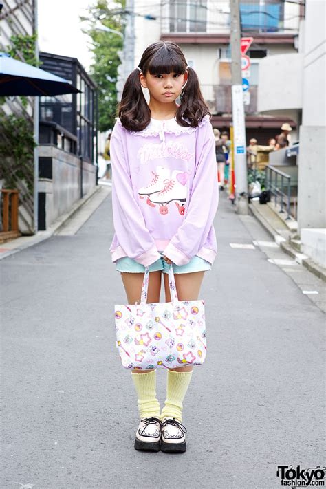 kawaii harajuku street style w twintails milklim and creepers