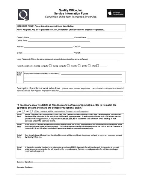Computer Repair Form Fill Out And Sign Online Dochub