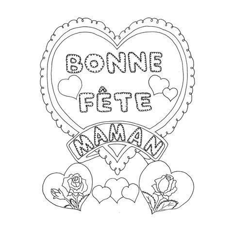 Coloriage Coeur Bonne Fête Maman  Coloriage coeur, Bon fete maman et