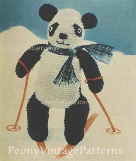 Vintage Panda Knitting Pattern L Pdf Instant Download Etsy Australia
