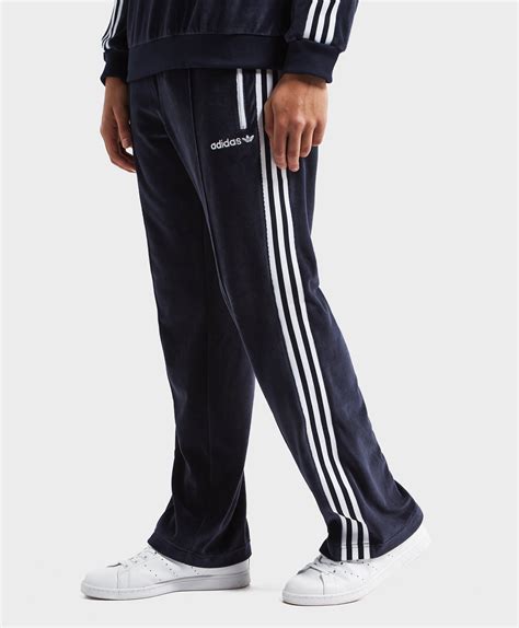 Adidas Originals Cotton Velour Track Pants In Blue For Men Lyst
