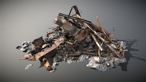 Rusty Steel Scrap Pile Decimated Download Free 3d Model By Thunder