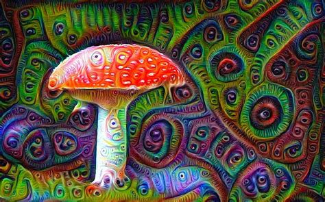 Fly Agaric Magic Mushroom Deep Dream Drawing By Matthias Hauser