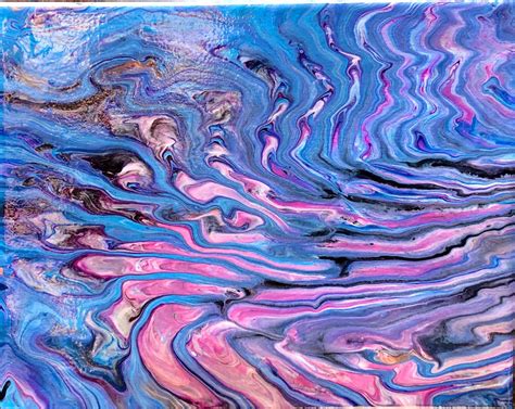 Work on it until you like it, but remember it doesn't have to be perfect! Original Acrylic painting Pour Painting simple artwork ...
