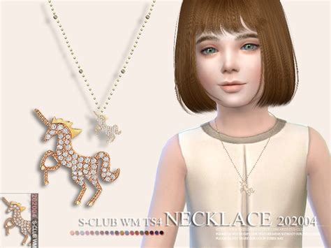 S Club Ts4 Wm Necklace 202004 Sims 4 Toddler Clothes Sims 4 Cc Kids