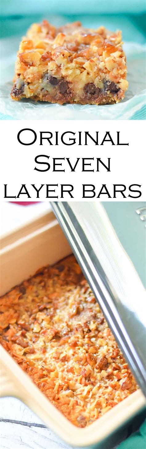 Layers of vanilla and chocolate pudding mixed with fresh bananas and whipped topping, this seven layer pudding dessert is the perfect easy no bake dessert to keep you cool this summer. Classic seven layer bars | Recipe | Seven layer bars, Food ...