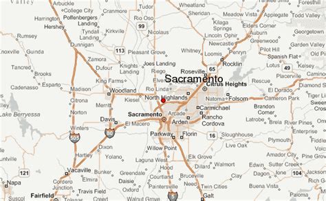 Kaart Van Sacramento Een Kaart Van Sacramento Californi California