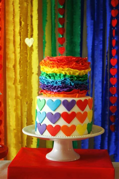 Karas Party Ideas Rainbow Themed Birthday Party With Such Cute Ideas