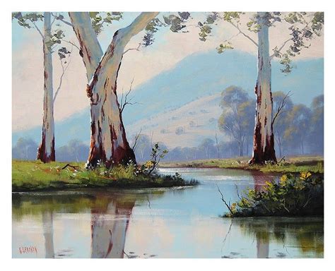 Large Australian Landscape Painting Gum Trees Painting Art By Etsy
