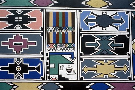 Ndebele House Painting South Africa 2000南非恩德貝勒人彩繪居屋5 African Art